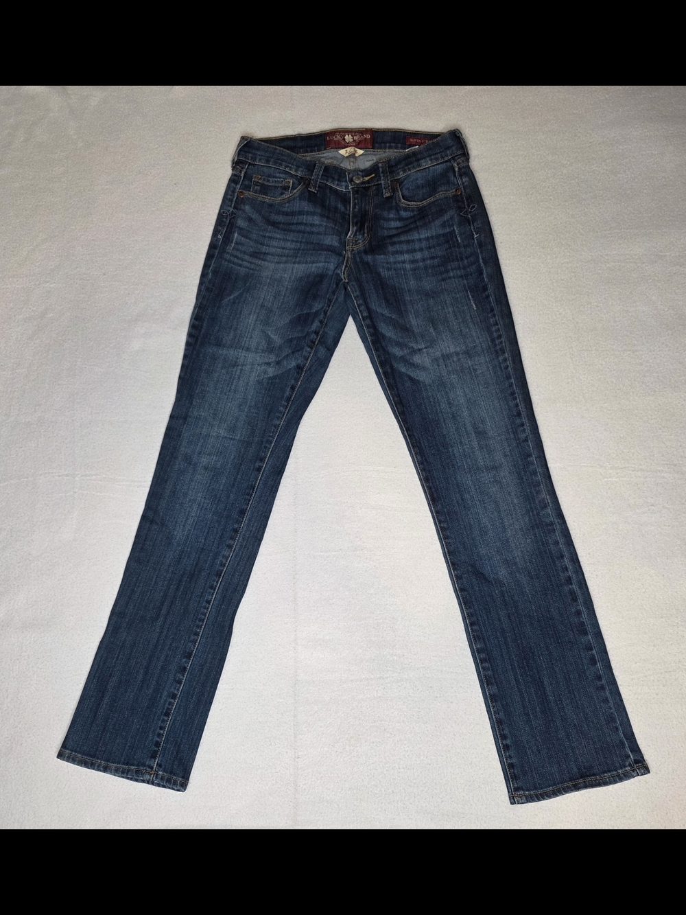 Lucky Brand Dark Blue Mid-rise Ankle Sofia Straight Jeans